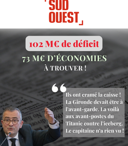 Déficit du Département : 73 millions d’euros à trouver